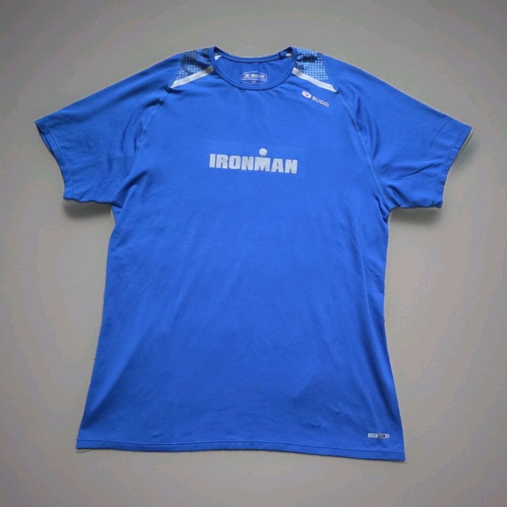 Sugoi Ironman Women Cycling Jersey Shirt Size Small Blue Short Sleeve Pullover